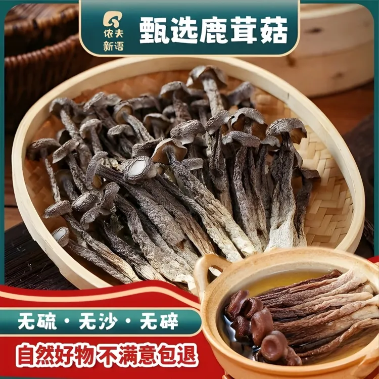到手50g*5袋（可试吃1袋）福建古田特产鹿茸菇干货无硫新货