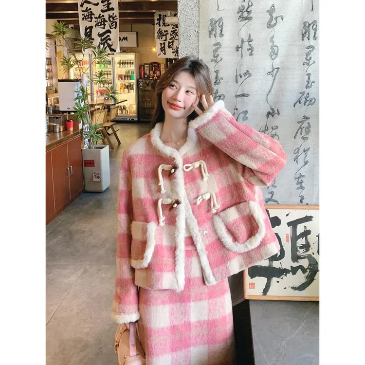 温柔穿搭小香风套装裙子显瘦洋气短外套气质上衣法式半身裙两件套
