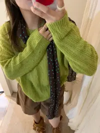 XUANYAN瑄颜早秋新款韩系针织衫宽松显瘦百搭长袖软糯毛衣7089