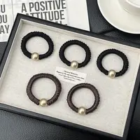 【STT】丝缎珠韵发圈套装5个装（3黑2咖）174-002