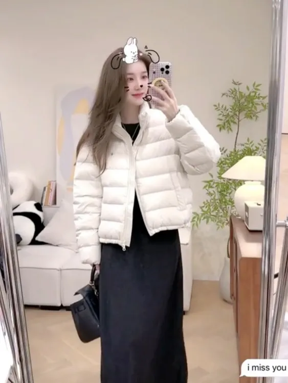 今年流行白鸭绒羽绒服女2025冬新款巨好看小个子宽松显瘦保暖外套