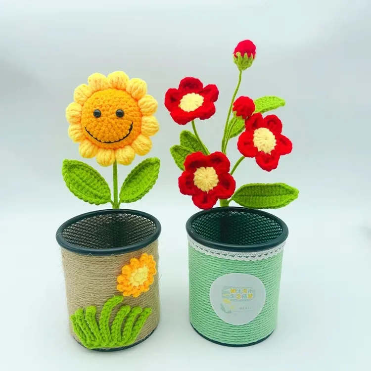 【成品】笑脸向日葵笔筒太阳花笔筒成品教师节礼物