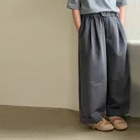 「UNO AUTUNNO」【腿的链接】西装料细斜女中大童宽松休闲阔腿裤GQ959