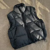 ［家淇定制］新韩版百搭显瘦时尚立领抽绳拉链白鸭绒马甲羽绒服7100