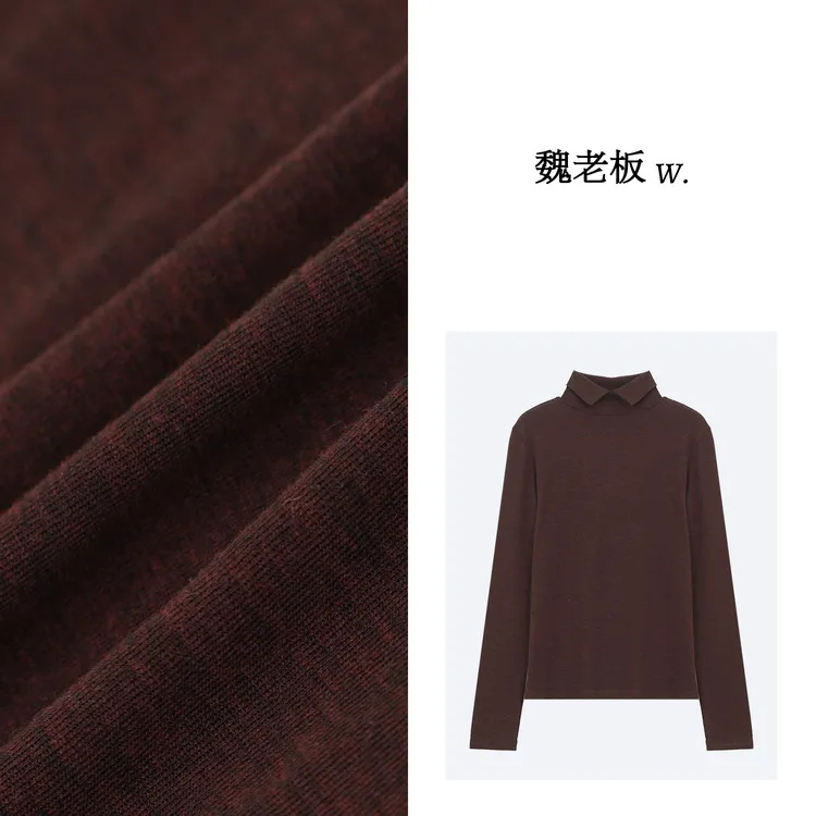 W.Diva【挂念】100防缩羊毛亲肤舒适百搭高领长袖针织衫女1Z1810051