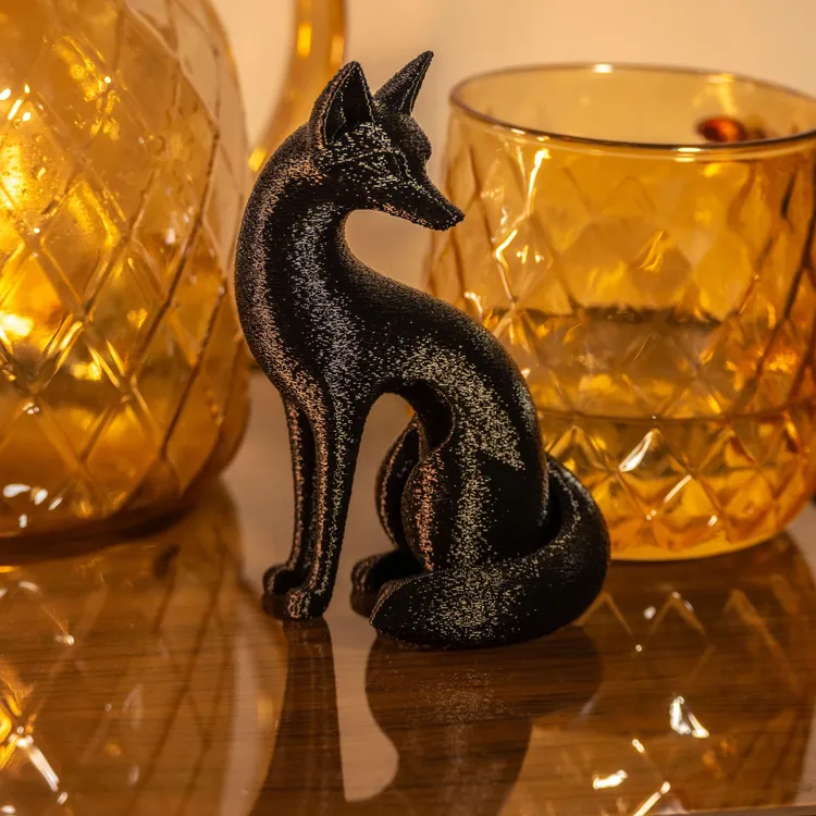艺术感 纯黑狐狸摆件 创意装饰 现代艺术品 小众礼物