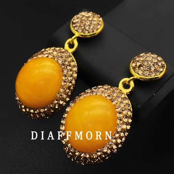 铜合金树脂耳饰 YM《秋日恋歌》 重工高级气质优雅时尚耳环