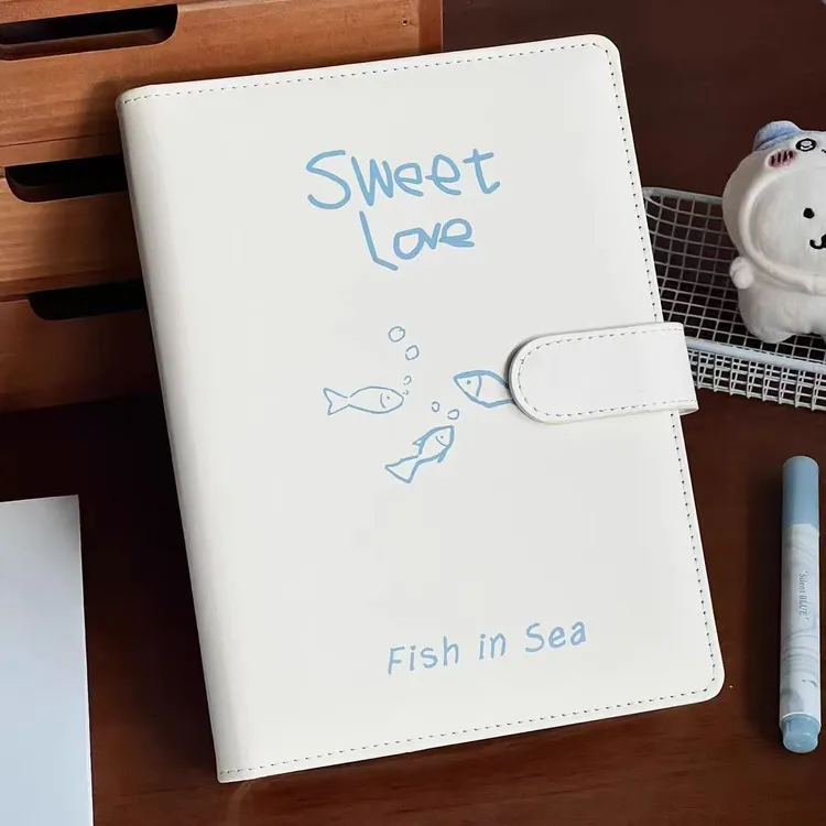 简约韩系小鱼梓渝皮质a5四宫格3寸小卡ins风学生追星卡册收集册