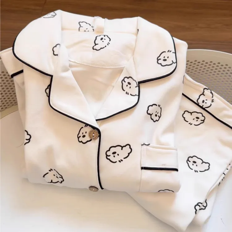 棉花小狗德绒加绒加厚睡衣秋冬季女款爆款2025新款长袖裤家居服