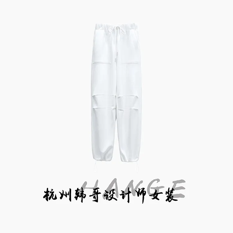 【韩哥女装】秋冬耐脏白户外设计师束脚时尚感欧版工装长裤1855-P1