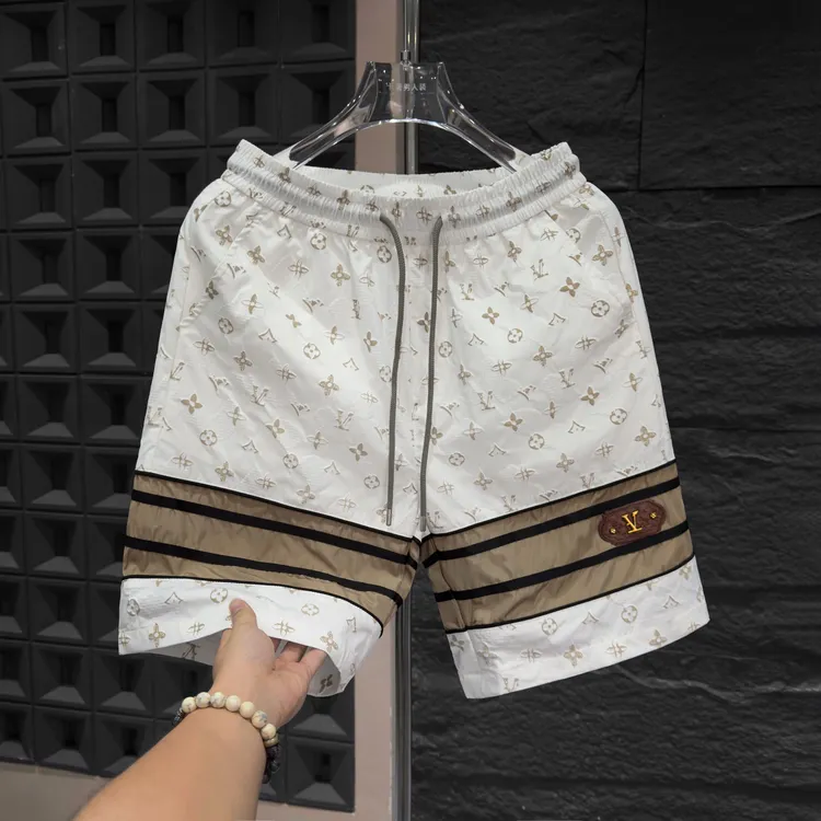 SP-D313-夏季新款轻奢拼接时尚百搭男士短裤男女同款