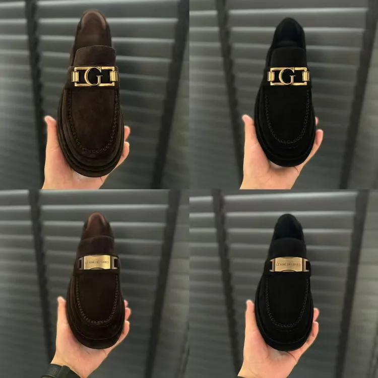 79956-57欧货秋季时尚百搭厚底一脚蹬磨砂皮男士休闲皮鞋