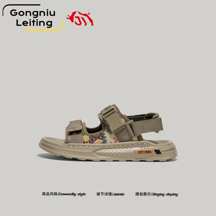 【潮流外穿】德国公牛雷霆2025夏季新款国潮运动凉鞋男户外沙滩凉