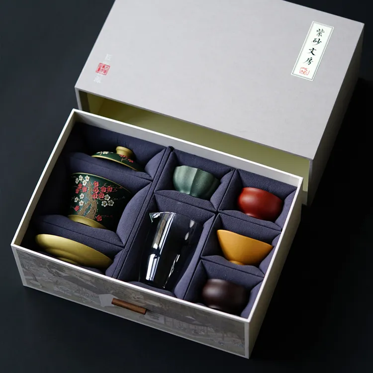 砂壶印象 梅花雪巧/喜上眉梢/荷塘听雨盖碗礼盒 段泥 160cc-180cc