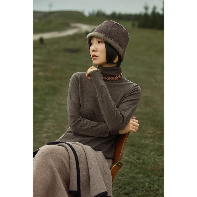 SayYa【幻】长期主义简约高领精纺打底衫百搭长袖山精纺羊绒衫