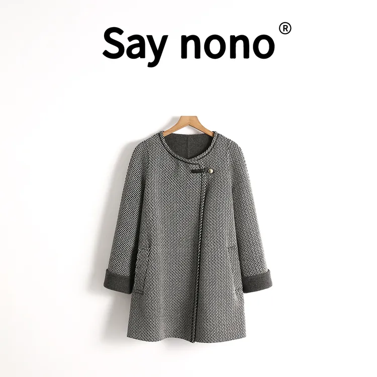 懒猫nono│Saynono 赫本风高级感骆马绒收腰双面呢大衣 /SYZ56022