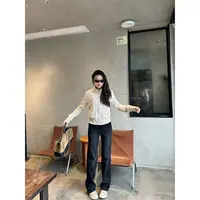 48h【 竹竿黑牛】 加长百搭后口袋直筒窄板阔腿裤垂感牛仔裤 25162