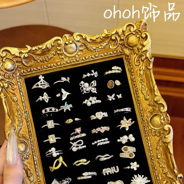 铜合金锆石戒指 潮流时尚戒指/下单默认代拆气质百搭戒指/灯牌+1