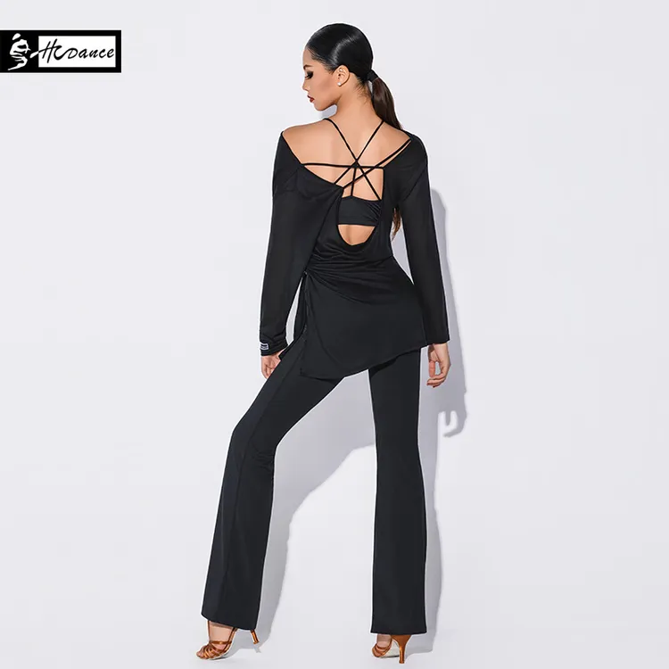 皇朝舞蹈新款拉丁舞服装女成人上衣舞蹈服练功服A1391+ZBK6959