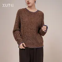 序缇秋季绵羊毛针织上衣女2025新款显瘦简约毛衣J77-22565