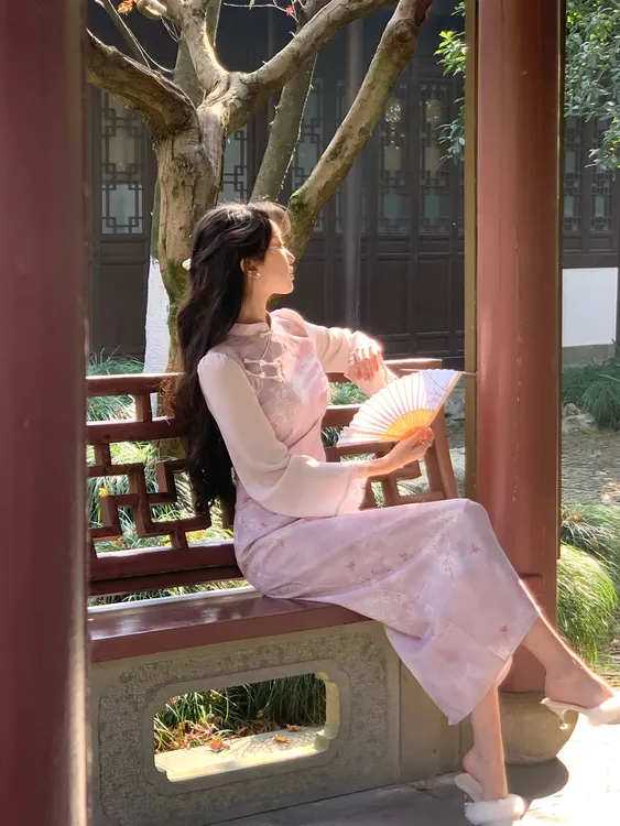 EIA一尧新中式国风【烟雨行】温婉淡雅旗袍连衣裙气质显瘦长裙春款