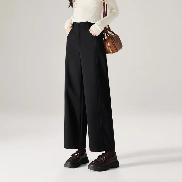 2025冬季新款时尚简约百搭显瘦休闲阔腿裤女长裤541679