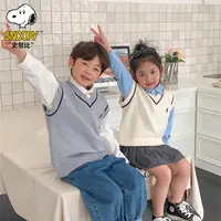 Snoopy/史努比男女童新款儿童针织衫马甲背心宝宝春秋外穿毛衣