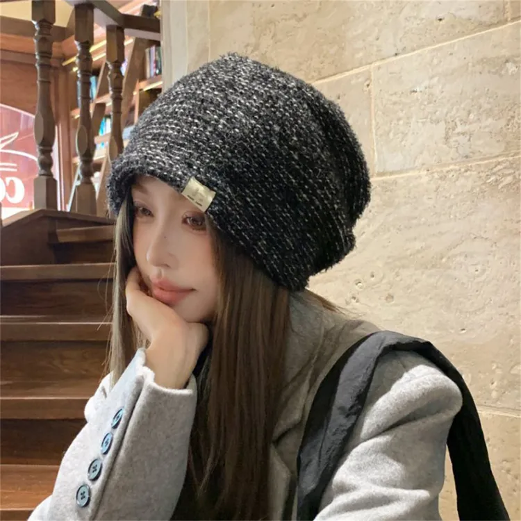 堆堆帽女2025秋冬新款韩版时尚百搭保暖护耳大头围个性显脸小冷帽