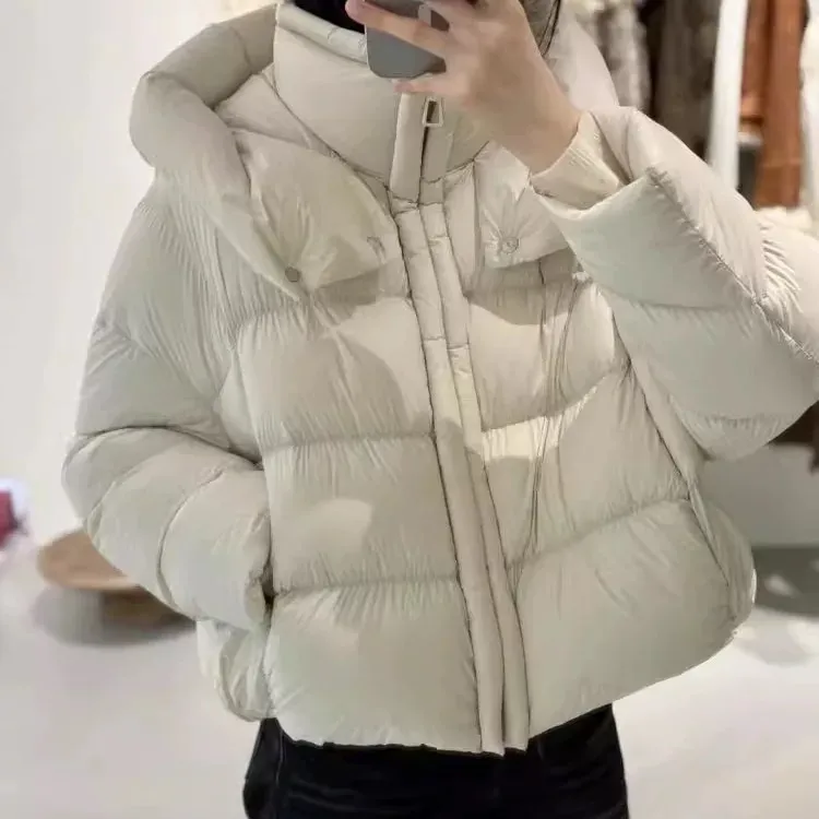 新款鹅绒羽绒服时尚百搭加厚女韩版秋冬连帽短款