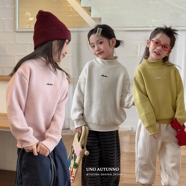 「麦麦秋」【丘然心动】小丘尼女中大童冬季软糯保暖高领毛衣GD2151