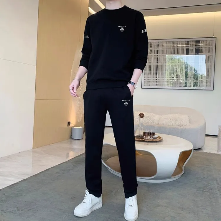 品牌运动套装男士2025春秋新款简约时尚潮流卫衣休闲裤搭配两件套