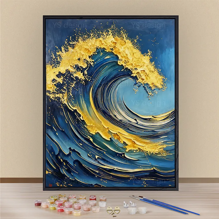 风生水起数字油画diy填色手绘涂色画抽象油彩装饰画小众手工礼物