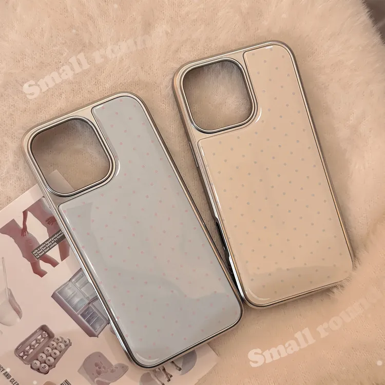 兰知春序电镀ins简约波点适用16苹果15pro max手机壳iphone14滴胶