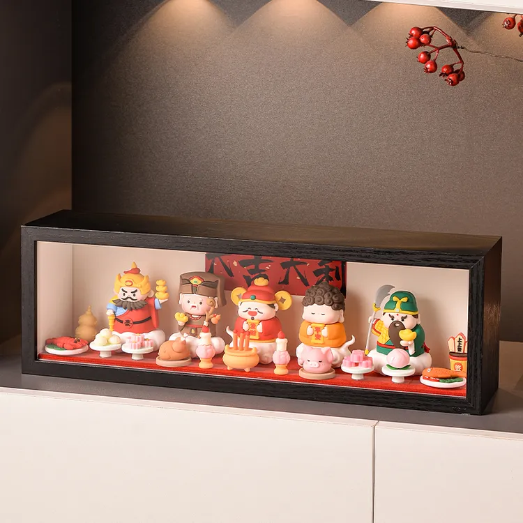 五路财神爷摆件相框摆台玄关装饰品工位桌面开业礼物乔迁礼品手办