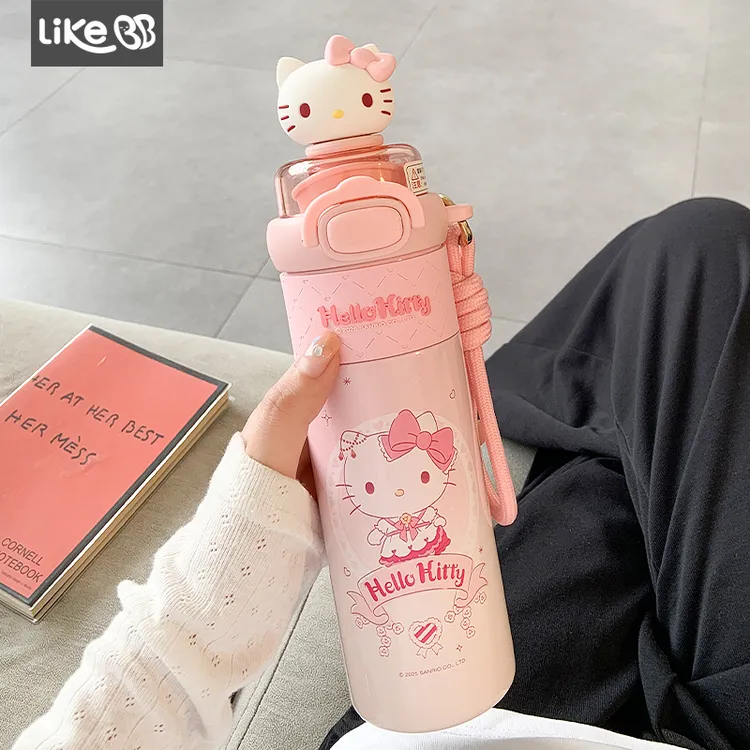 hellokitty可爱保温杯女生吸管水杯新款2025高颜值大容量学生杯子