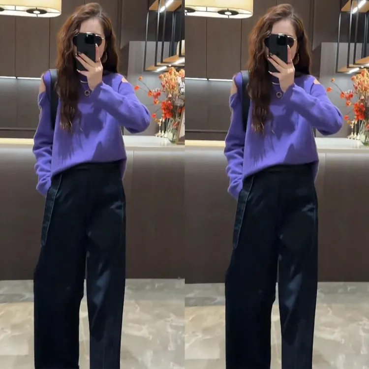 网红时尚系带牛仔阔腿裤女2025春秋新款宽松显瘦时尚休闲直筒裤子