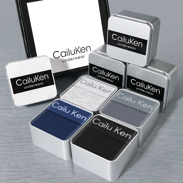 CK&LJRLTHO简约纯棉男士内裤抗菌透气日本男生平角四角裤礼盒装