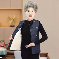 11344-奶奶装冬季加绒加厚中老年女装保暖妈妈棉马夹【C8-3-4】