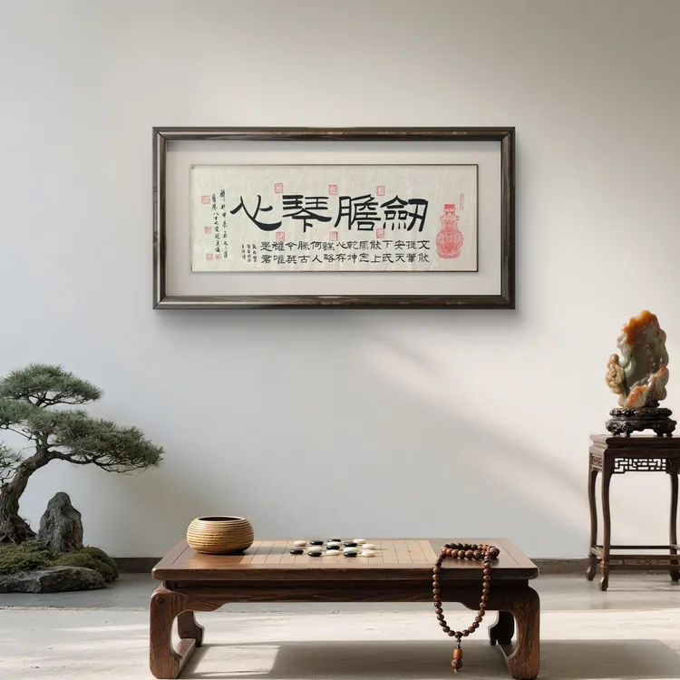 李廷俊.剑胆琴心.180*70.手绘宣纸书法作品.不含框