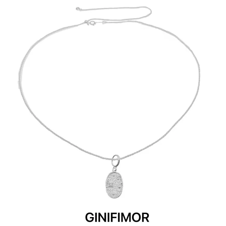 GINIFIMOR 铜合金项链 a681 小雏菊吊坠锁骨链长款抽拉调节项链