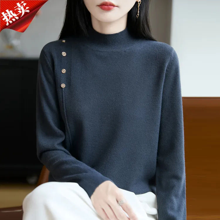 哥弟阿玛施正品2025新款法式气质毛针织衫上衣半高领内搭打底衫秋