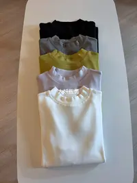 半高领中袖。温柔色调！秋季正肩中袖简约百搭打底衫C40