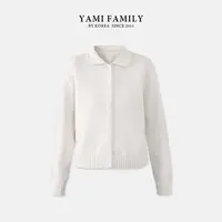 YM-ZZS-2491 针织衫 长袖白色时尚翻领秋冬百搭休闲短款