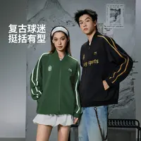李宁棒球服男女秋季情侣美式卫衣复古宽松运防风女士运动夹克