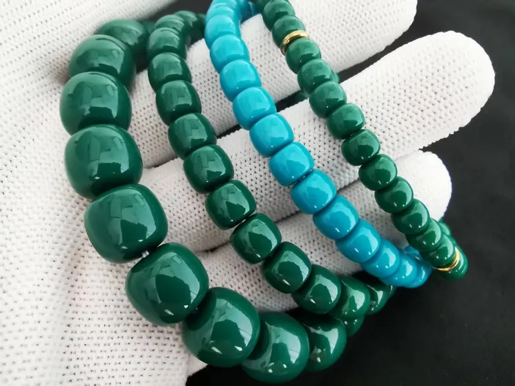 老型手串-老油绿-暴力蓝、高瓷玉化时尚百搭手串配饰