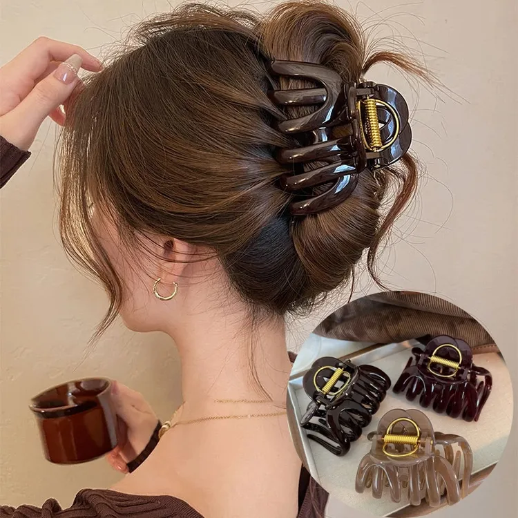 【3个装】巨能抓~南瓜抓夹大号发量多鲨鱼夹高级感后脑勺盘发发夹hq