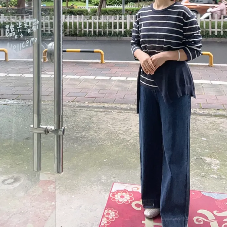 秀姿家韩系牛仔直筒裤显瘦时尚休闲