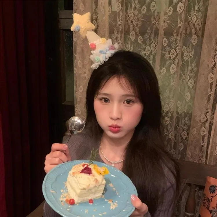 zoozmini可爱蝴蝶结星星帽发夹女生日派对拍照头饰洛丽塔卡通发卡