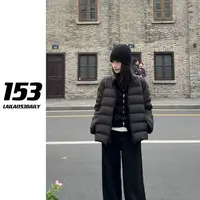 【153的日常】极简设计款排骨羽绒服休闲黑色时尚款25DW7873