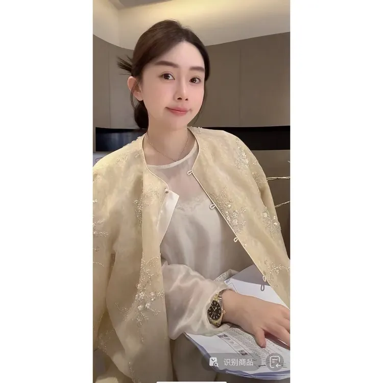 ZHUIMU.【金色珠华】新中式国风气质刺绣钉珠上衣外套ZM8597